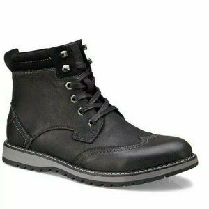 NIB $250 Members Only Legacy Black Leather Wing Tip Lug Sole Sz 9 M